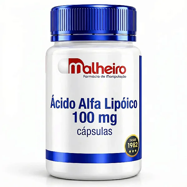 Ácido Alfa Lipóico 100 mg – Cápsulas Gastro-Resistentes para Melhor Ação Antioxidante