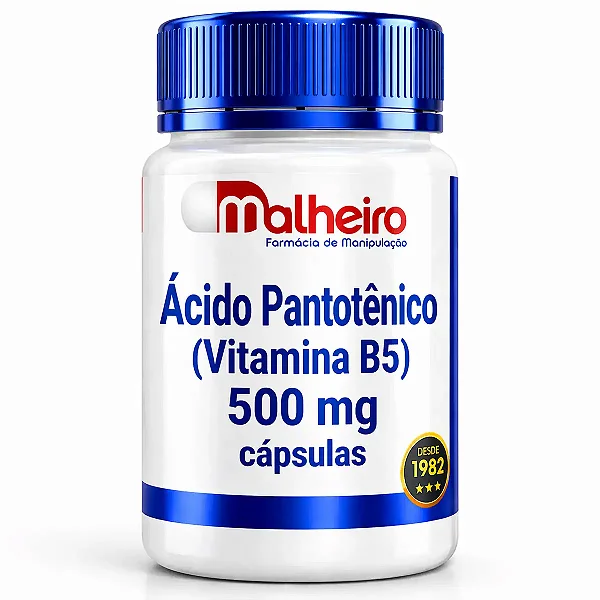 Ácido Pantotênico (Vitamina B5) 500 mg – Saúde da Pele, Energia e Metabolismo