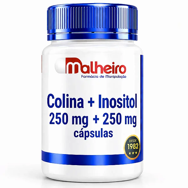 Colina 250 mg + Inositol 250 mg – Suporte ao Cérebro, Fígado e Metabolismo | Farmácia Malheiro