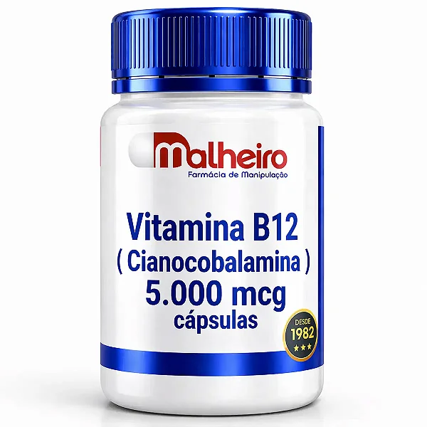 Vitamina B12 (Cianocobalamina) 5.000 mcg – Energia, Cognição e Saúde Neurológica