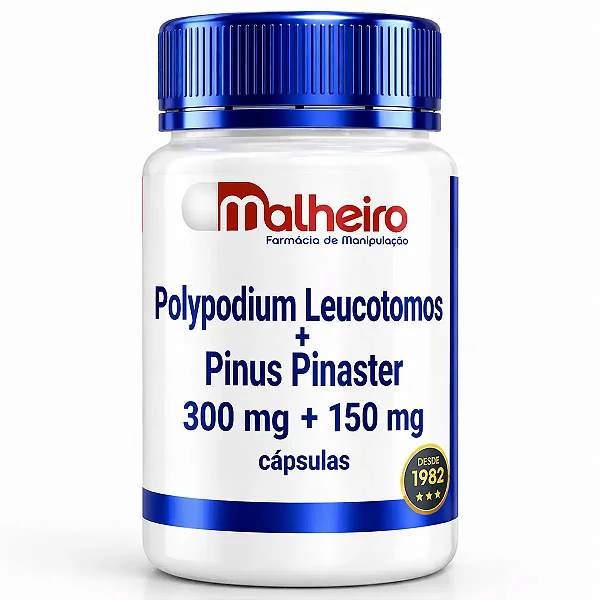 Polipodium Leucotomos 300 mg + Pinus Pinaster 150 mg – Proteção Celular e da Pele