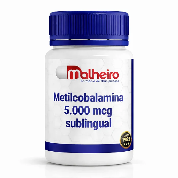 Metilcobalamina 5000 mcg Sublingual – Vitamina B12 Ativa de Alta Potência e Absorção Rápida