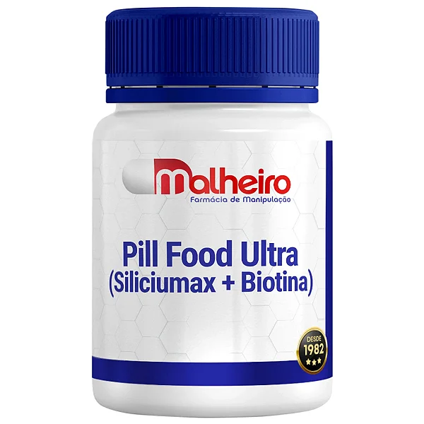 Pill Food Ultra (Siliciumax + Biotina) – Alta Concentração de Silício Orgânico e Vitaminas para Força e Crescimento Capilar