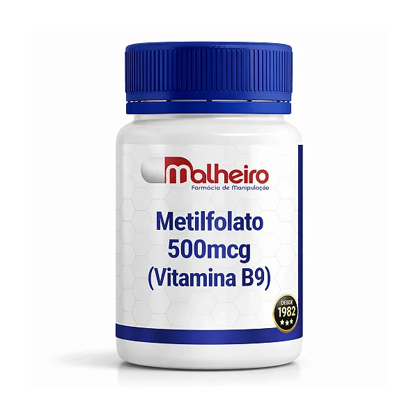 Metilfolato 500 mcg – Suplementação de Vitamina B9 Ativa com Alta Qualidade