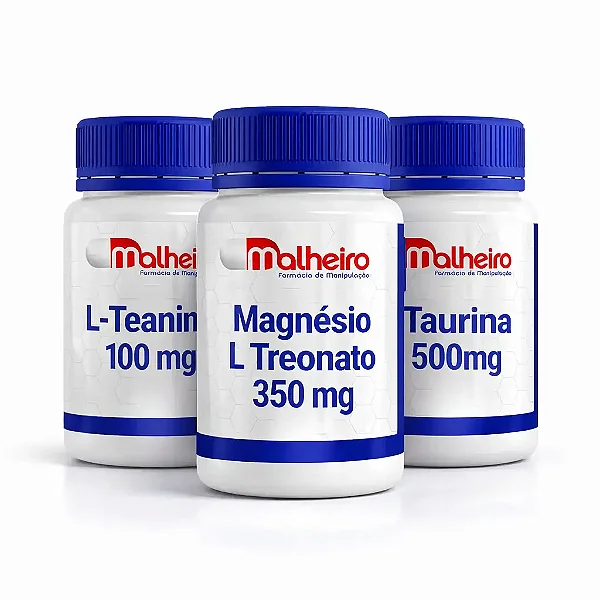 Kit Sono e Clareza ( Treonato, Taurina, L teanina ) – Equilíbrio Mental, Relaxamento e Qualidade do Sono