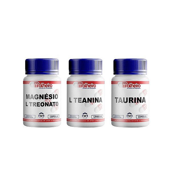 Kit Sono e Clareza ( Treonato, Taurina, L teanina ) – Equilíbrio Mental, Relaxamento e Qualidade do Sono