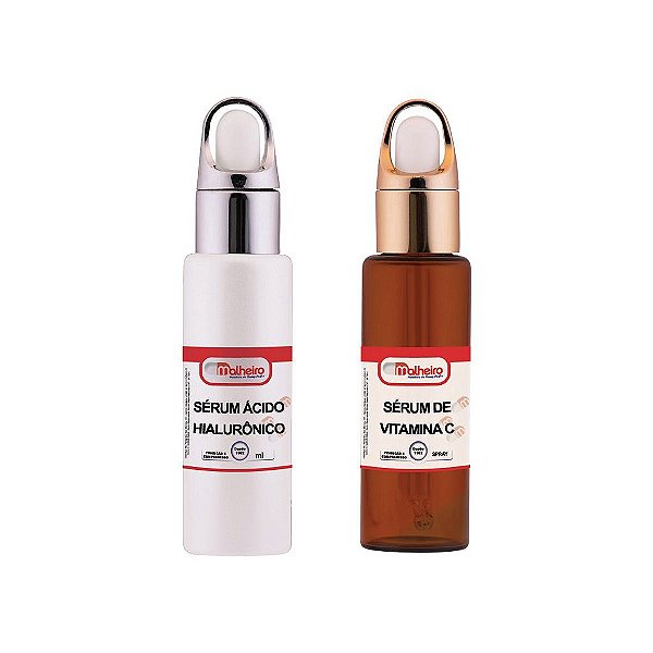 Kit Sérum Vitamina C + Ácido Hialurônico 30 g – Hidratação, Luminosidade e Rejuvenescimento