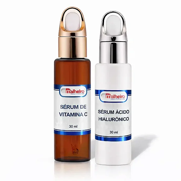 Kit Sérum Vitamina C + Ácido Hialurônico 30 g – Hidratação, Luminosidade e Rejuvenescimento