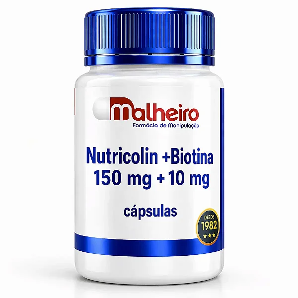 Nutricolin 150 mg + Biotina 10 mg – Cuidado Diário para Pele, Cabelos e Unhas
