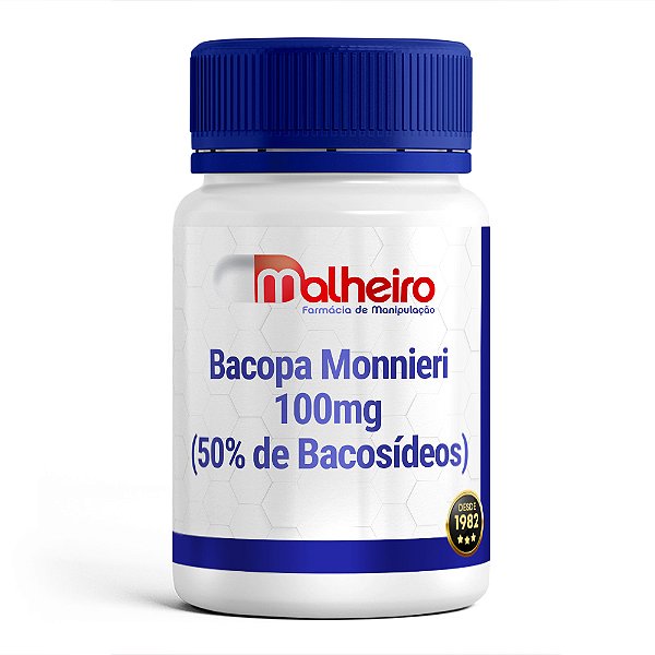 Bacopa Monieri 100 mg (50% de Bacosídeos) Cápsulas