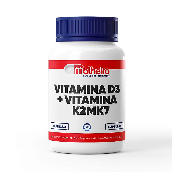 Vitamina D3 2.000 UI + Vitamina K2MK7 80 mcg 60 cápsulas - Saúde Óssea