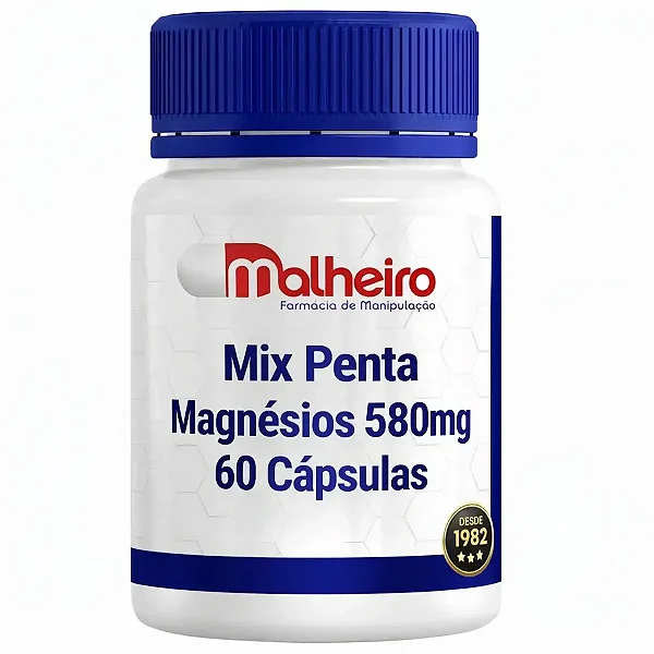 Mix Penta Magnésios 580 mg 60 Cápsulas – Equilíbrio Mineral Avançado