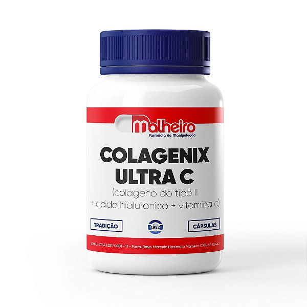 Colagenix Ultra C 60 Cápsulas –  (Colágeno Tipo II + Ácido Hialurônico + Vitamina C)