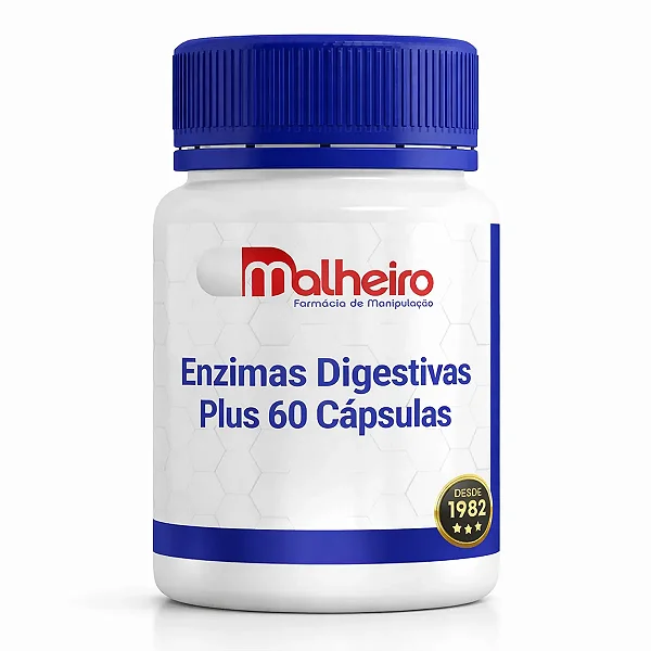 Enzimas Digestivas Plus 60 Cápsulas – Suporte Avançado para a Digestão de Proteínas