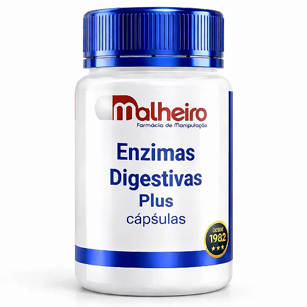 Enzimas Digestivas Plus 60 Cápsulas – Suporte Avançado para a Digestão de Proteínas