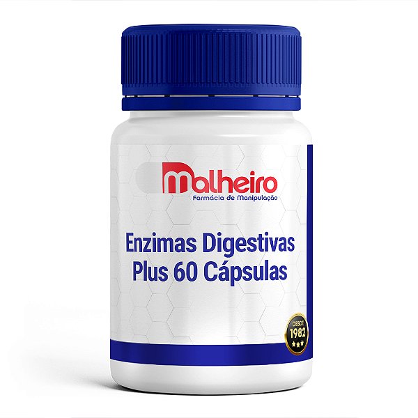 Enzimas Digestivas Plus 60 Cápsulas – Suporte Avançado para a Digestão de Proteínas