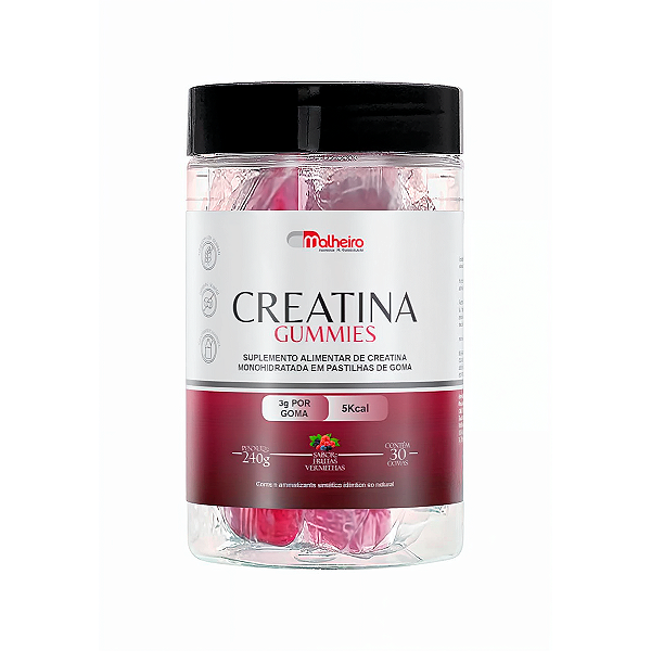 Creatina 3 g por dose Sabor Frutas Vermelhas 30 gomas