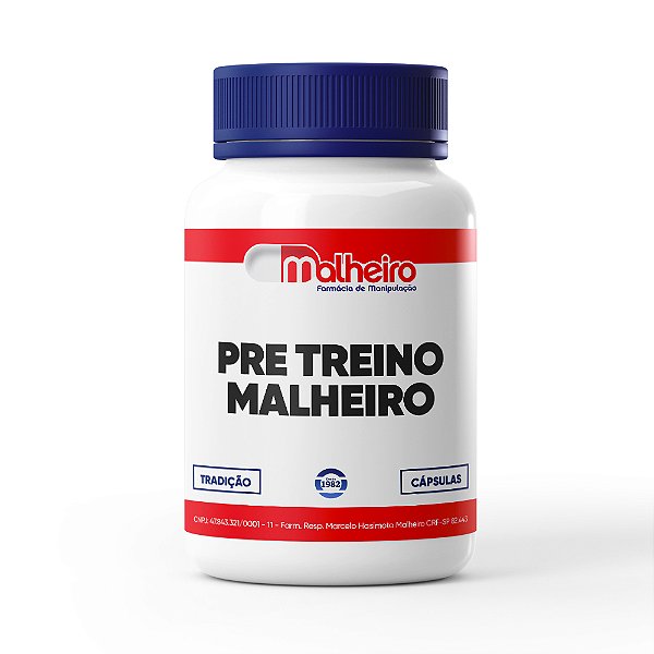 Pré Treino Malheiro com Cafeína 30 doses - Energia, Concentração e Performance