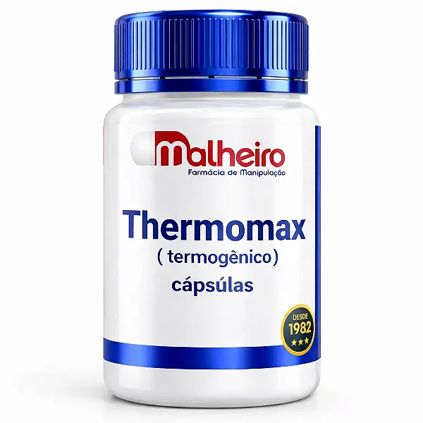 ThermoMax Malheiro - Termogênico com Cafeína 30 Doses - Cafeína + Capsiate + Picolinato de Cromo - Farmácia Malheiro