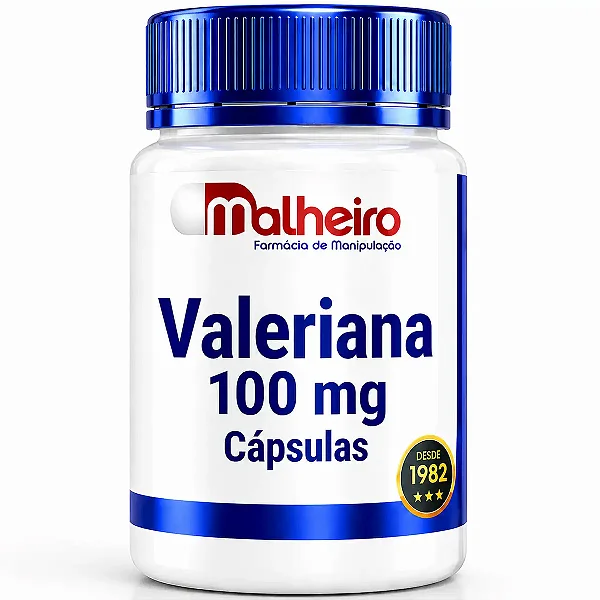 Valeriana 100 mg 60 cápsulas – Suplemento natural para relaxamento e tranquilidade