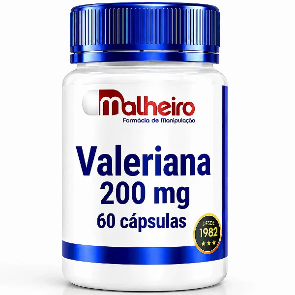 Valeriana 200 mg 60 cápsulas – Suplemento natural para sono e ansiedade