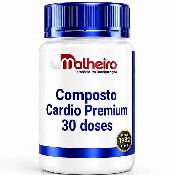Composto Cardiovascular Premium Malheiro – 30 Doses - Ubiquinol, Nattokinase e Magnésio Taurato