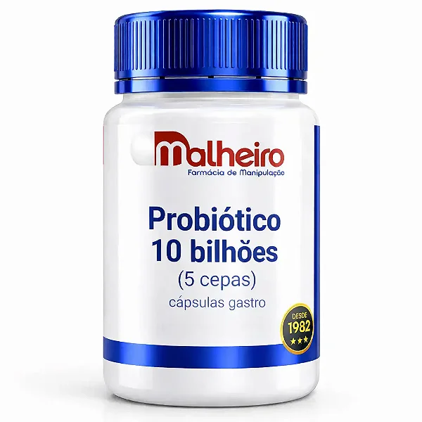 Probiótico 10 Bilhões – 30 Cápsulas Gastro Resistentes para Flora Intestinal | Farmácia Malheiro