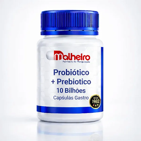 Probiótico + Prebiótico 10 Bilhões 30 e 60 cápsulas Gastro Resistente | Farmácia Malheiro