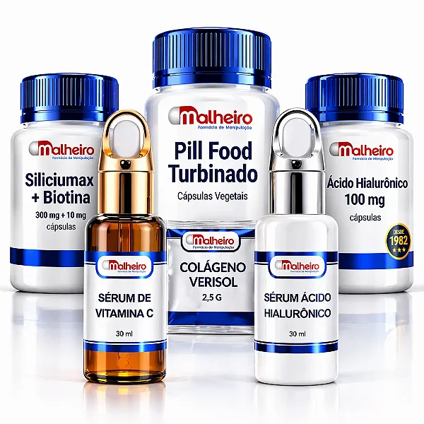 Kit Beleza Total – Colágeno, Cabelos, Pele e Skincare Completo | Farmácia Malheiro