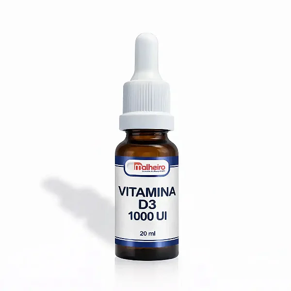 Vitamina D3 1.000 UI Gotas 20ml – Imunidade e Ossos | Farmácia Malheiro