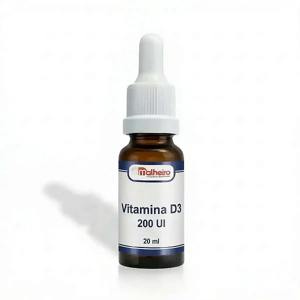 Vitamina D3 200 UI Gotas 20ml – Imunidade e Ossos Fortes | Farmácia Malheiro