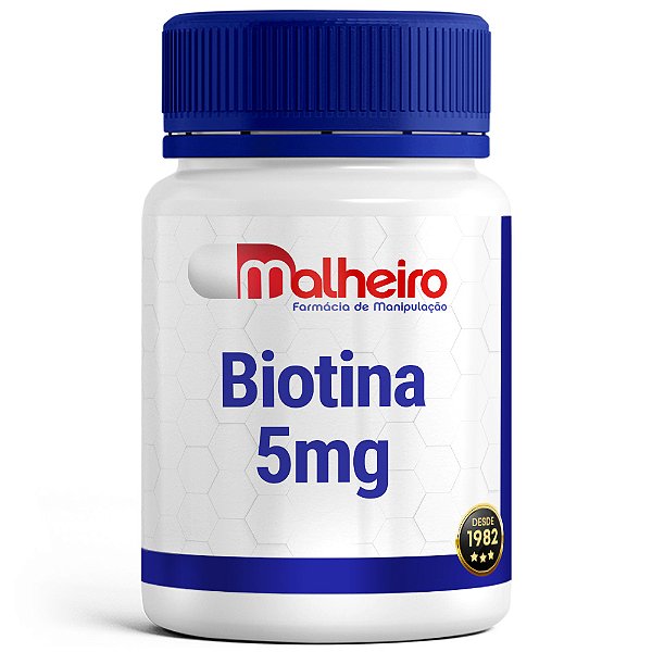 Biotina 5 mg – Suplemento para Fortalecimento de Cabelos, Unhas e Pele