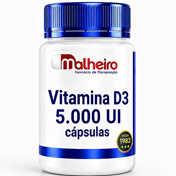 Vitamina D3 5.000 UI – Suporte Diário para Imunidade e Ossos Fortes