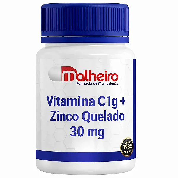Vitamina C 1G + Zinco Quelado 30 mg – Cápsulas para Imunidade e Bem-estar Diário