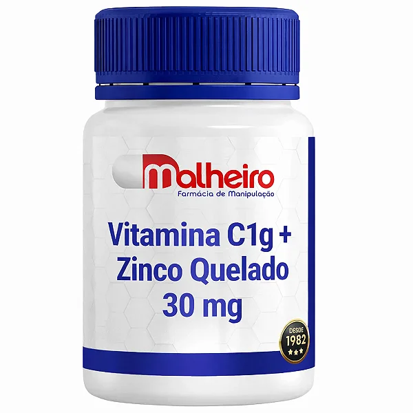 Vitamina C 1G + Zinco Quelado 30 mg – Cápsulas para Imunidade e Bem-estar Diário