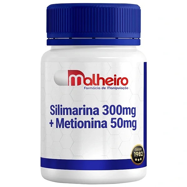Silimarina 300 mg + Metionina 50 mg – Fígado Saudável e Protegido