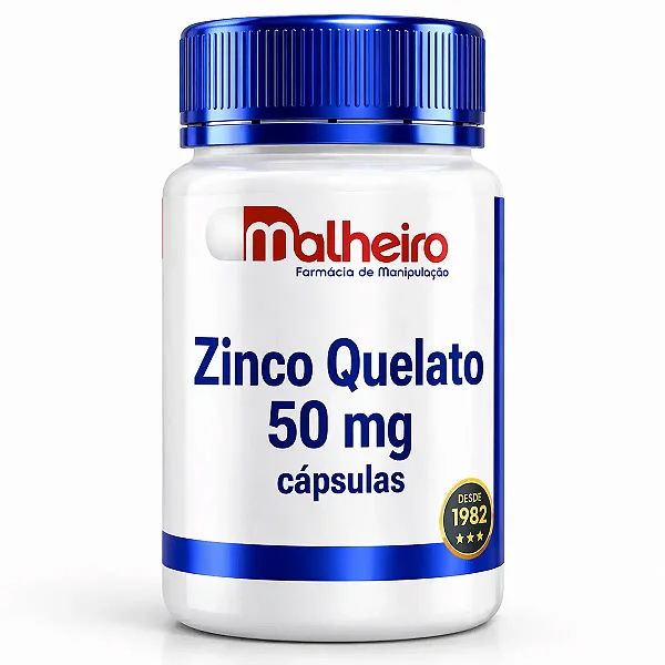 Zinco Quelato 50 mg – Imunidade, Cicatrização e Saúde Celular