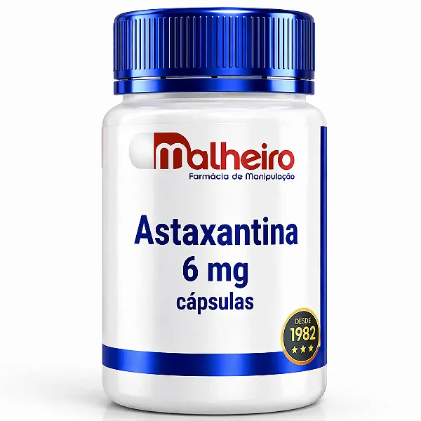 Astaxantina 6 mg – Antioxidante de Alta Potência para Pele, Olhos e Coração
