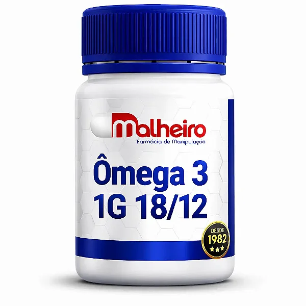 Ômega 3 (Óleo de Peixe) 1G 18/12 – Suporte Cardiovascular e Cognitivo