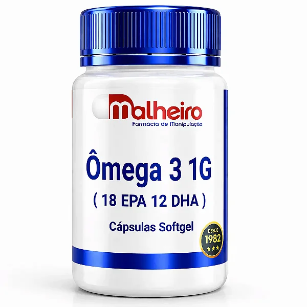 Ômega 3 (Óleo de Peixe) 1G 18/12 – Suporte Cardiovascular e Cognitivo