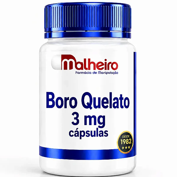 Boro Quelato 3 mg – Saúde Óssea e Metabolismo Mineral