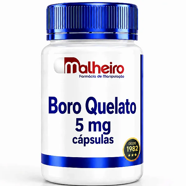 Boro Quelato 5 mg – Mineral Essencial para Ossos e Hormônios