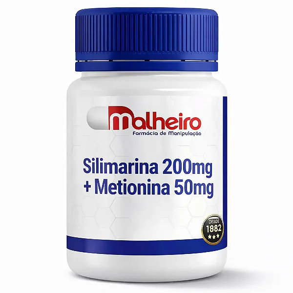 Silimarina 200 mg + Metionina 50 mg – Apoio Natural ao Fígado
