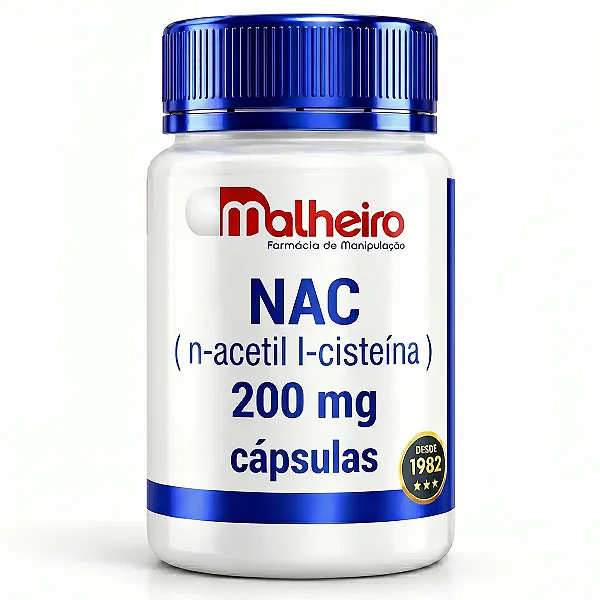 NAC 200 mg ( N Acetil Cisteína ) – Suporte Antioxidante e Auxílio Respiratório