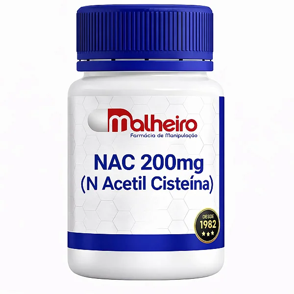 NAC 200 mg ( N Acetil Cisteína ) – Suporte Antioxidante e Auxílio Respiratório