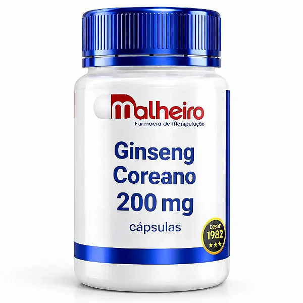 Ginseng Coreano 200 mg – Energia, foco e equilíbrio natural