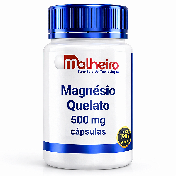 Magnésio Quelato 500 mg - Suplemento de Alta Absorção para Saúde Óssea, Muscular e Mental