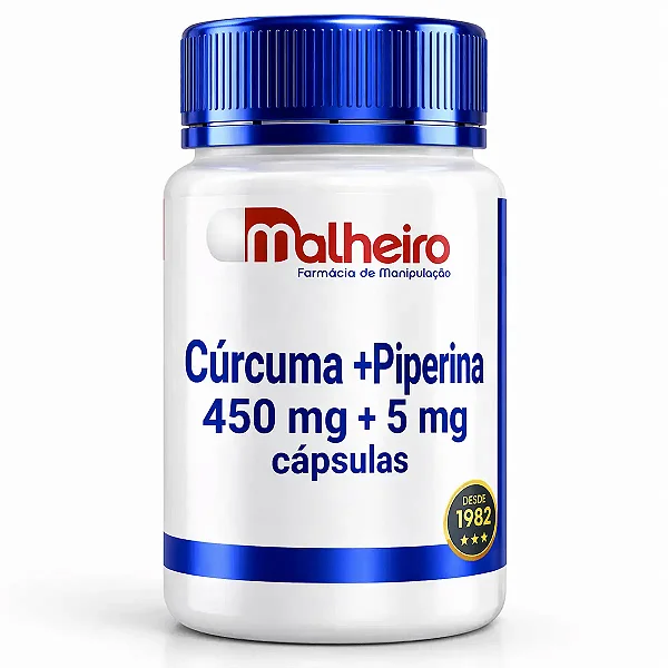 Cúrcuma 450 mg + Piperina 5 mg – Ativação Natural com Ação Antioxidante e Anti-inflamatória