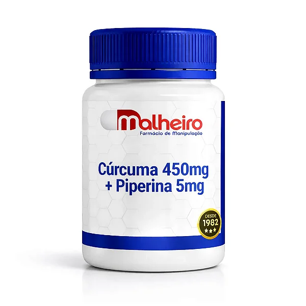 Cúrcuma 450 mg + Piperina 5 mg – Ativação Natural com Ação Antioxidante e Anti-inflamatória
