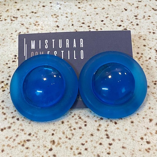 Brinco Redondo Disco - Semitransparente - Azul